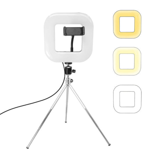 Illuminate Your Space with the 18cm Dimmable LED Square Light With Tripod