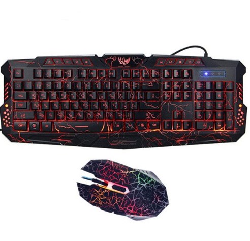 J10 tricolor backlight wired gaming keyboard & mouse set