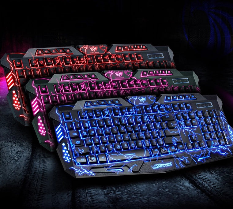J10 tricolor backlight wired gaming keyboard & mouse set