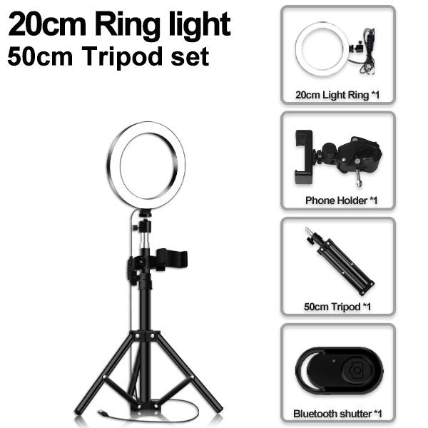Floor-Standing Portable Tripod Fill Ring Light