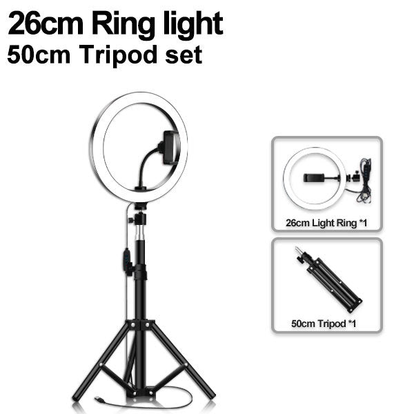 Floor-Standing Portable Tripod Fill Ring Light