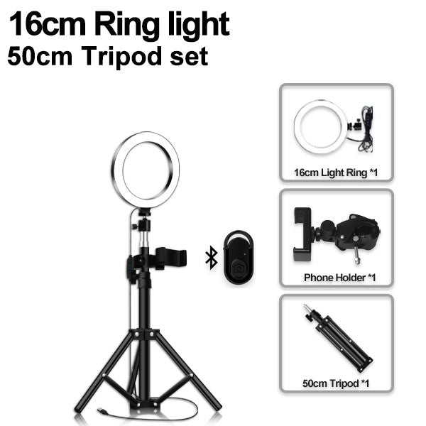 Floor-Standing Portable Tripod Fill Ring Light