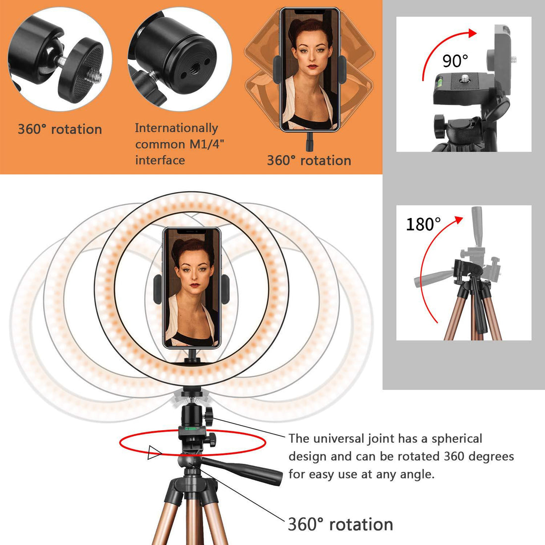 Compatible with Apple, Fill ring light tripod