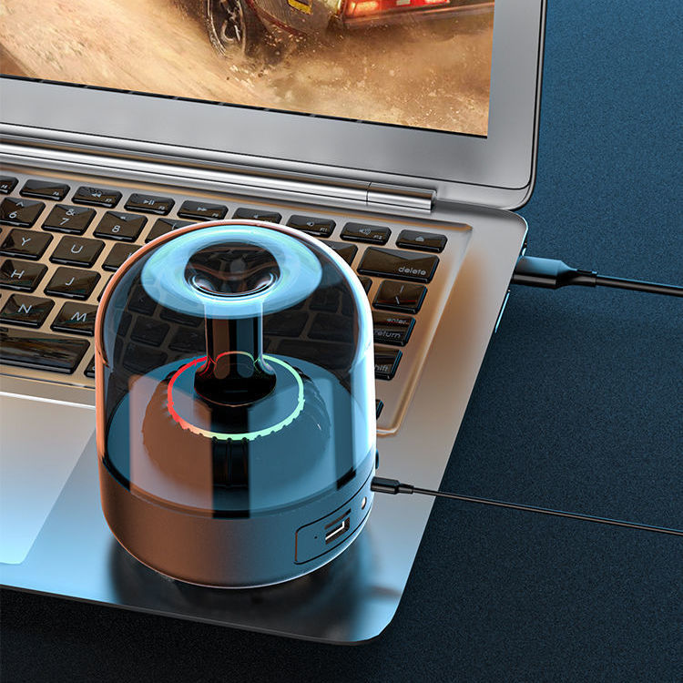 Blue Glass Desktop MINI Computer Bass Speaker