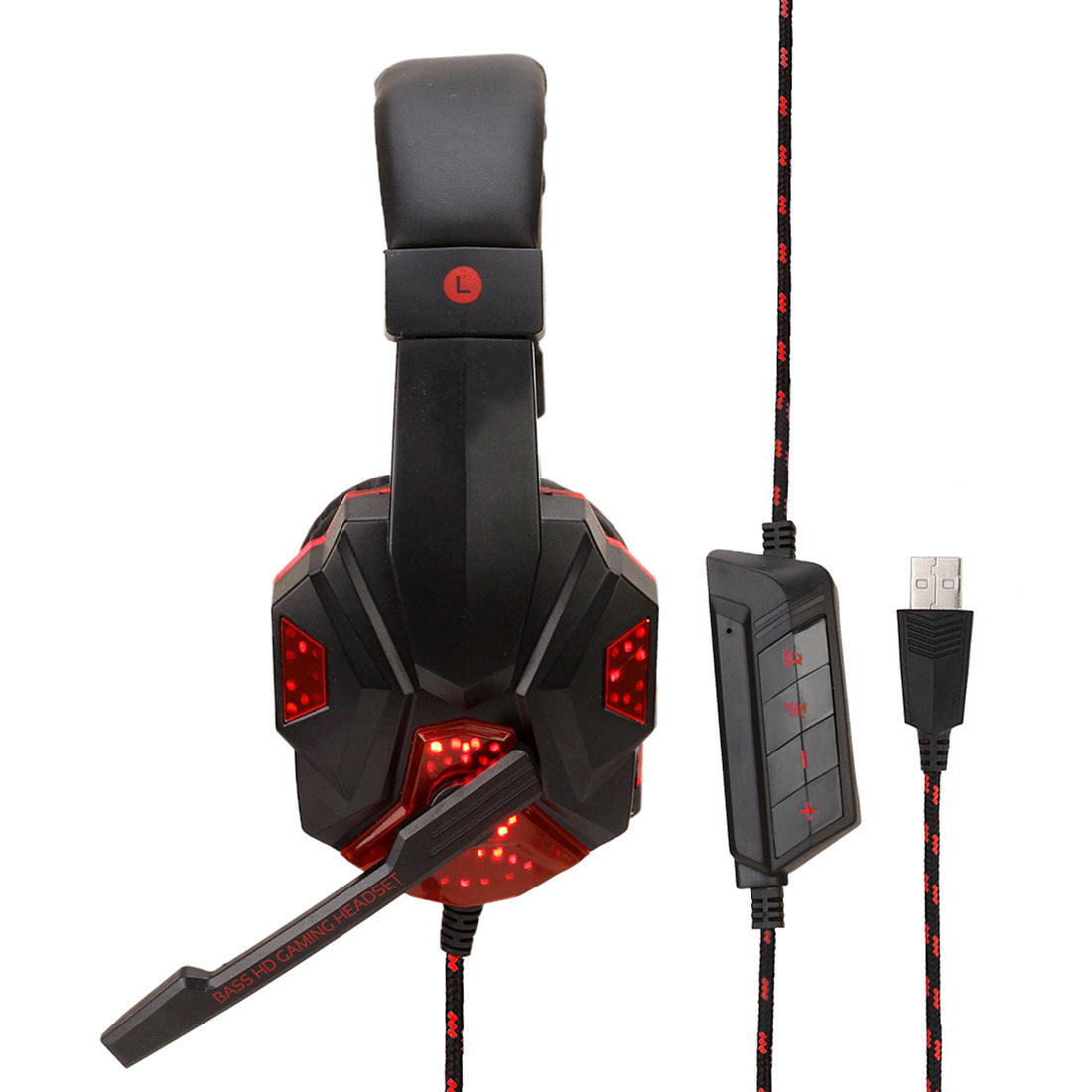Gaming 7.1 Wire-controlled Light-emitting Headphones