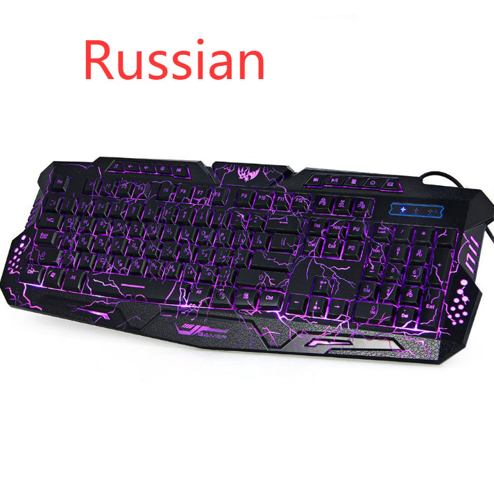 J10 tricolor backlight wired gaming keyboard & mouse set