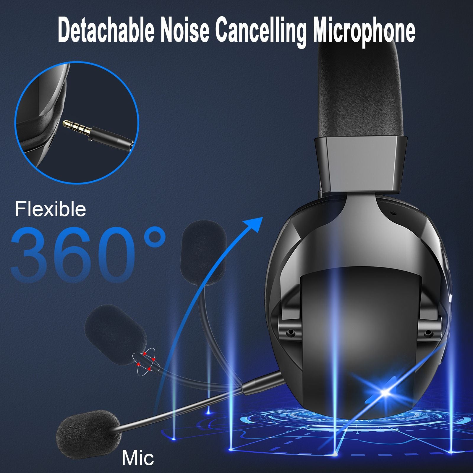 Over-Ear Bluetooth Headphones With Wireless Microphone