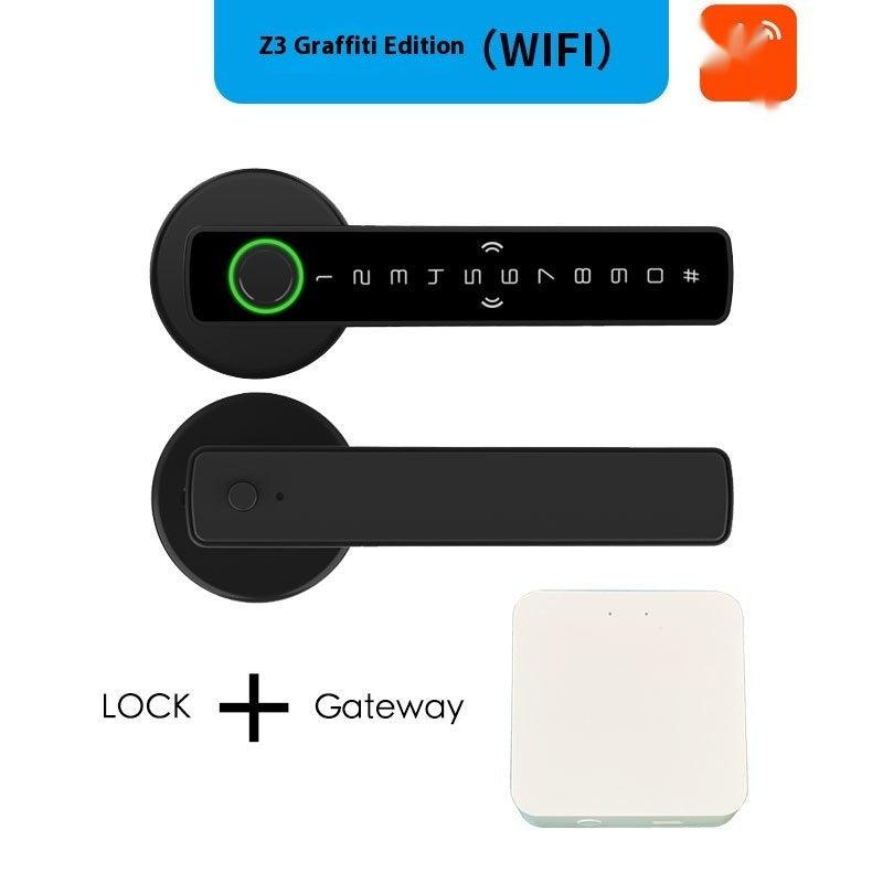 Handle Indoor Wooden Smart Door Lock