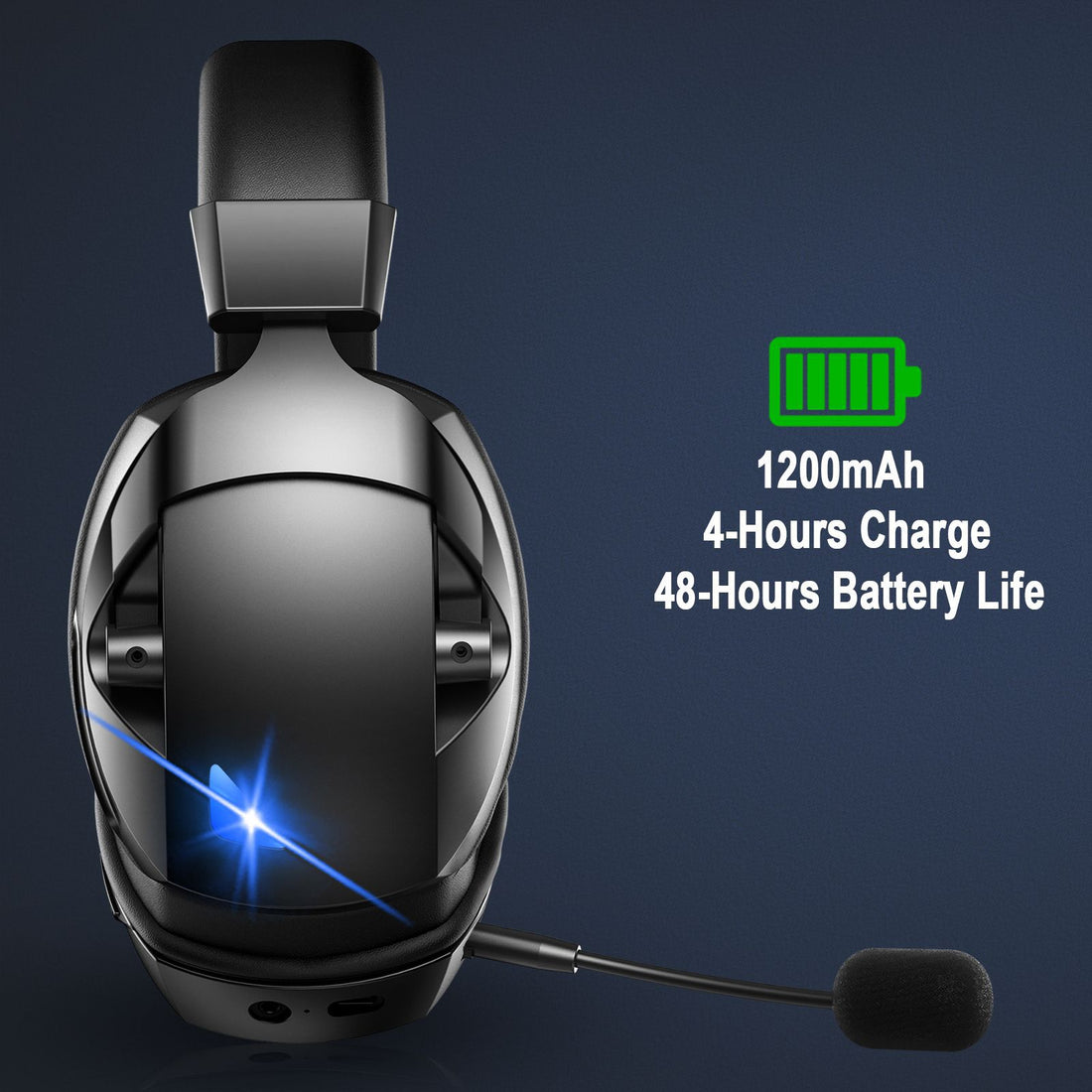 Over-Ear Bluetooth Headphones With Wireless Microphone