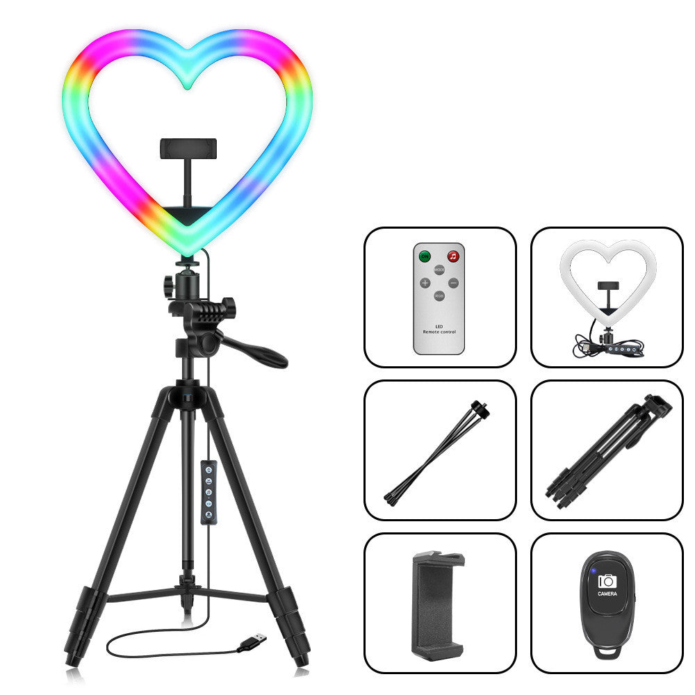 12 Inch Love Music Style RGB Ring Fill Light with Tripod