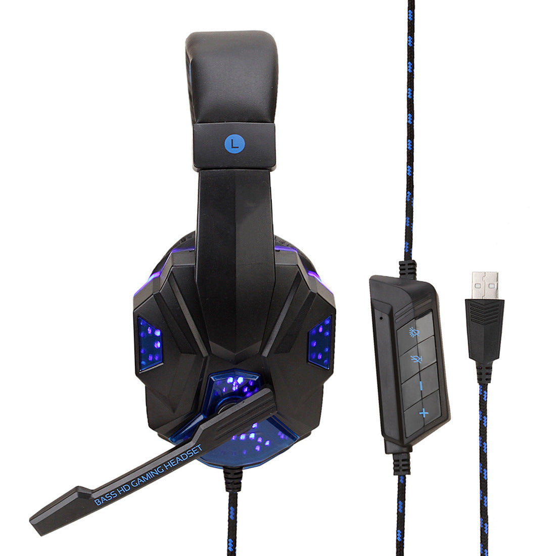 Gaming 7.1 Wire-controlled Light-emitting Headphones